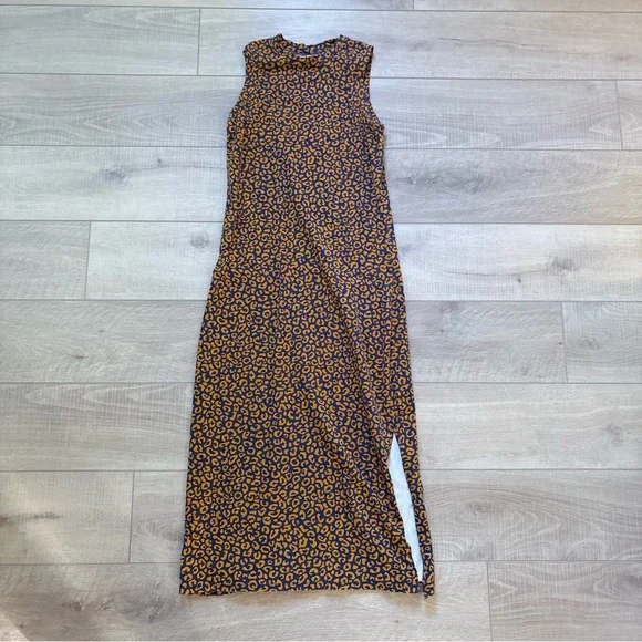 Old Navy Brown Leopard Print Midi Dress - Picture 2 of 4